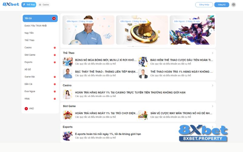 Những chương trình khuyến mãi cực khủng chỉ có tại 8X BET